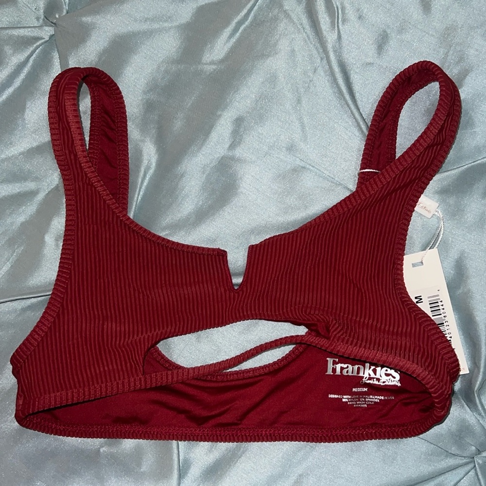 NWT Frankie’s bikini top in Cabernet